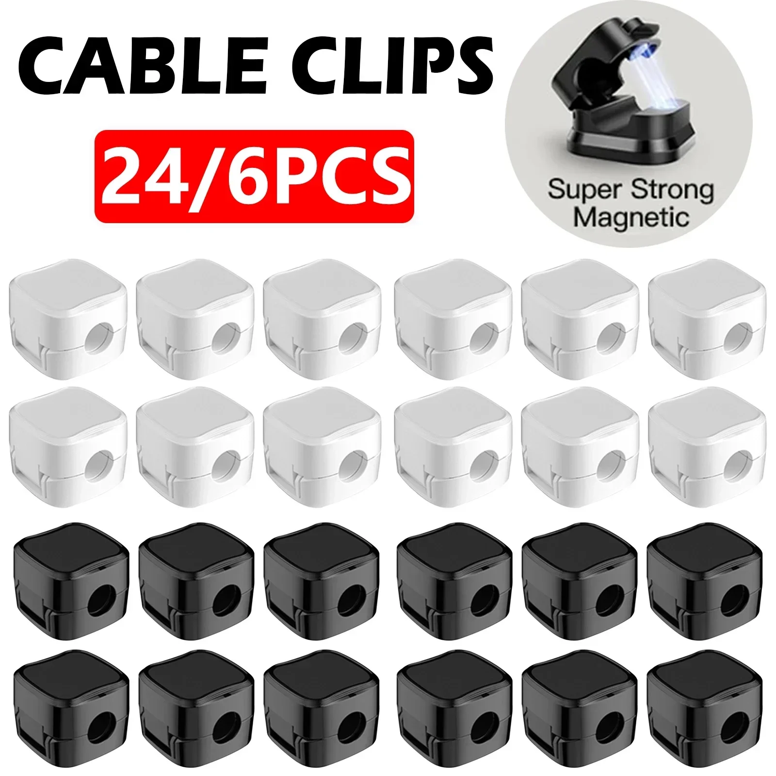 Magnetic Charging Cable - 6/12/24 Buah Klip Pengatur Kabel Magnetik