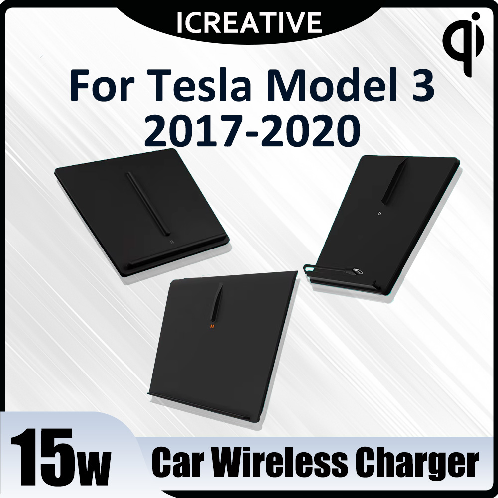 Wireless Phone Charger Pad - Pengisi daya mobil nirkabel untuk Tesla
